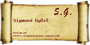 Sigmond Győző névjegykártya